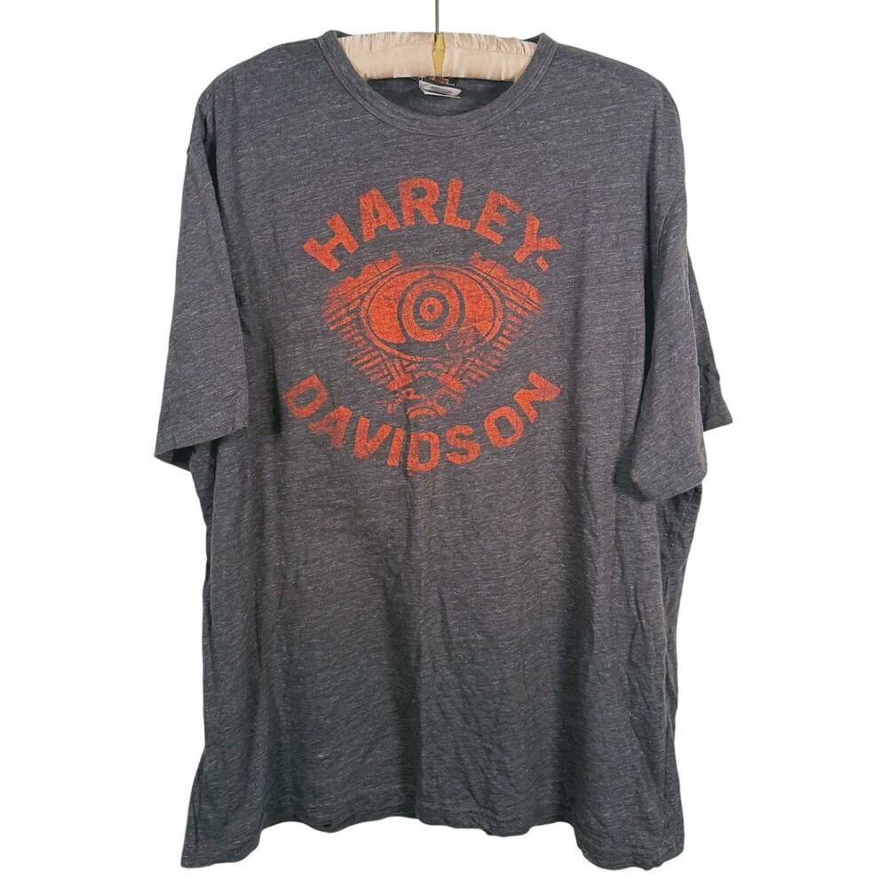 Harley-Davidson Motorcycle Graphic T-Shirt Size 2XL Gray Highway 101 Biker Moto